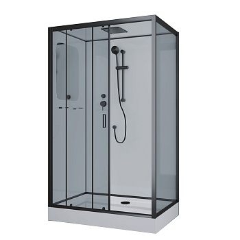 Душевая кабина Niagara Premium 69120134QRBLACK 120х80 прямоугольная с крышей ориентация правая